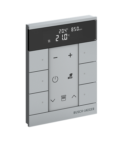Busch-Tenton®, RTR IAQ, 6-fach, alusilber, mit Display, für Busch-free@home®   