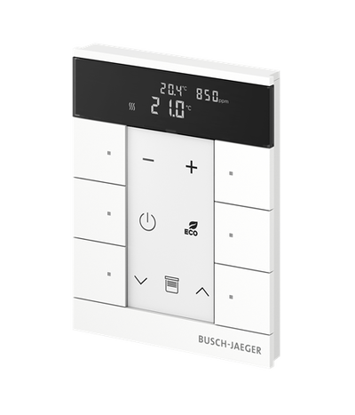Busch-Tenton®, RTR IAQ, 6-fach, weiß, mit Display, für Busch-free@home®   
