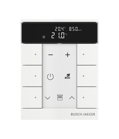 Busch-Tenton®, RTR IAQ, 6-fach, weiß matt, mit Display, für Busch-free@home®