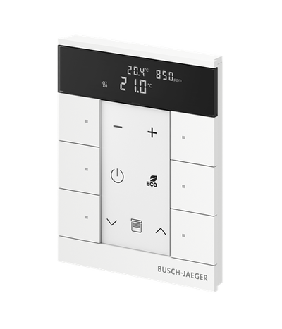 Busch-Tenton®, RTR IAQ, 6-fach, weiß matt, mit Display, für Busch-free@home®   