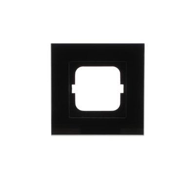 Abdeckrahmen 1-fach Glas schwarz - carat®   