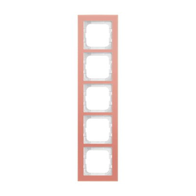 Abdeckrahmen 5-fach Glas Koralle - Busch-axcent® pur   