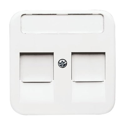 Zentralscheibe mit Beschriftungsfeld Modular-Jack-Einsatz, Keystone 2-fach