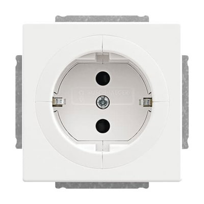 Busch-Objektsteckdose® SCHUKO® Steckdosen-Einsatz Safety+ studioweiß -