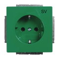 SCHUKO® Steckdosen-Einsatz mit Aufdruck SV grün - Plattform 63 mit Aufdruck