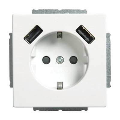 SCHUKO® USB-Steckdosen-Einsatz Safety+ mit USB A/A studioweiß matt - Plattform