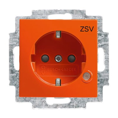SCHUKO® Steckdosen-Einsatz mit Aufdruck ZSV Safety+ mit LED Kontrolllicht /grün