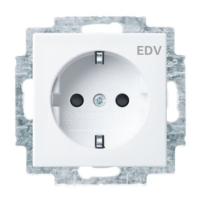 SCHUKO® Steckdosen-Einsatz mit Aufdruck EDV Safety+ alpinweiß -