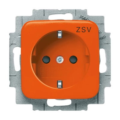 SCHUKO® Steckdosen-Einsatz mit Aufdruck ZSV Safety+ orange - Reflex SI