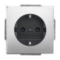 SCHUKO® Steckdosen-Einsatz Safety+ ohne Spreize edelstahl - pur edelstahl