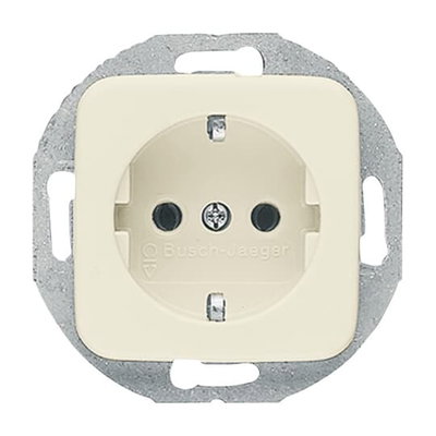 SCHUKO® Steckdosen-Einsatz mit rundem Tragring weiß - Busch-Duro 2000® SI