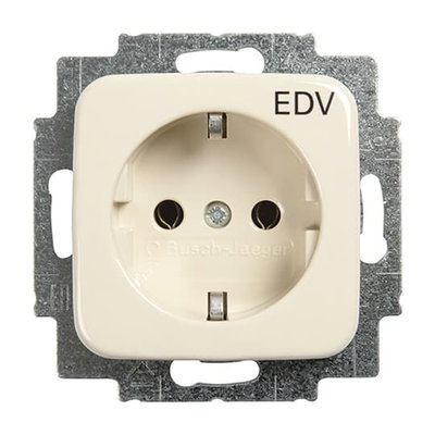 SCHUKO® Steckdosen-Einsatz mit Aufdruck EDV weiß - Busch-Duro 2000® SI