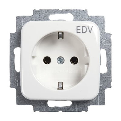 SCHUKO® Steckdosen-Einsatz mit Aufdruck EDV alpinweiß - Reflex SI