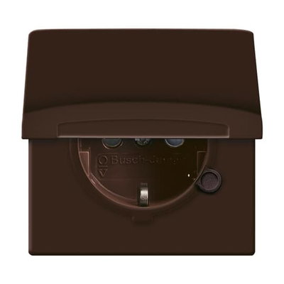 SCHUKO® Steckdosen-Einsatz Safety+ mit Klappdeckel braun - Allwetter 44® (IP44)