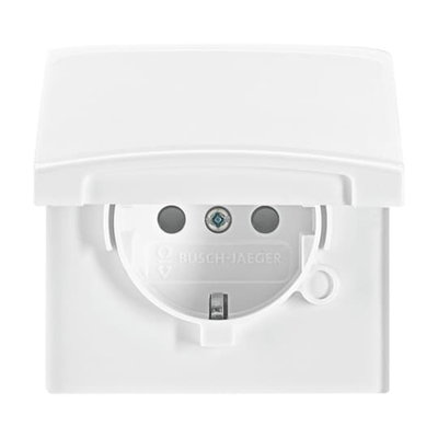 SCHUKO® Steckdosen-Einsatz Safety+ mit Klappdeckel alpinweiß - Allwetter 44®