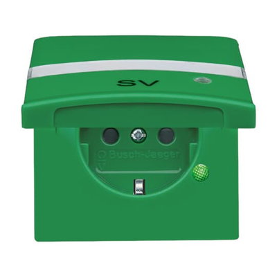 SCHUKO® Steckdosen-Einsatz mit Aufdruck SV Safety+ mit LED Kontrolllicht mit