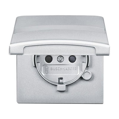 SCHUKO® Steckdosen-Einsatz Safety+ mit Klappdeckel mit Beschriftungsfeld