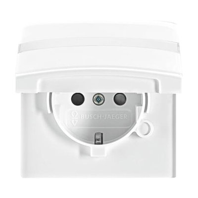 SCHUKO® Steckdosen-Einsatz Safety+ mit Klappdeckel mit Beschriftungsfeld
