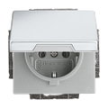 SCHUKO® Steckdosen-Einsatz mit Klappdeckel edelstahl - pur edelstahl