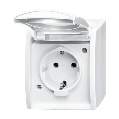 SCHUKO® Steckdose mit Klappdeckel 16 A alpinweiß  - ocean®   