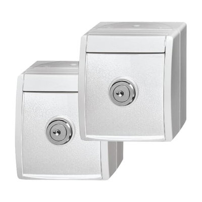2 SCHUKO® Steckdosen mit Klappdeckel und abschließbar, gleich schließend 16 A