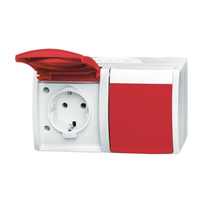 SCHUKO® Doppelsteckdose mit Beschriftungsfeld mit Klappdeckel 16 A