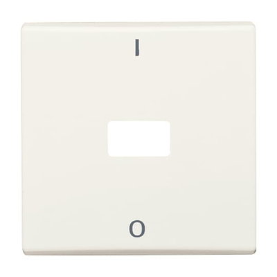 Wippe mit Aufdruck Symbol "0 und 1" offen für Symbol für Taster, 1-fach weiß -