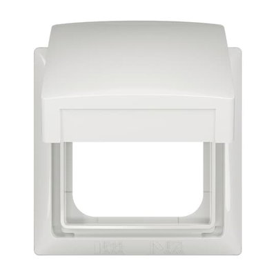 Abdeckrahmen mit Klappdeckel 1-fach alpinweiß - Busch-balance® SI   