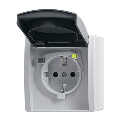 FI-SCHUKOMAT SCHUKO® Steckdose mit Fehlerstrom-Schutzschalter   