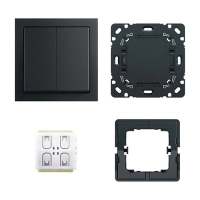 Busch-Wächter® Smart Switch Komplettset 4 Kan. Funk schwarz matt - future®
