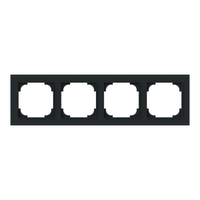 Abdeckrahmen 4-fach schwarz matt - Busch-art linear®   