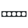 Abdeckrahmen 5-fach schwarz matt - Busch-art linear®   