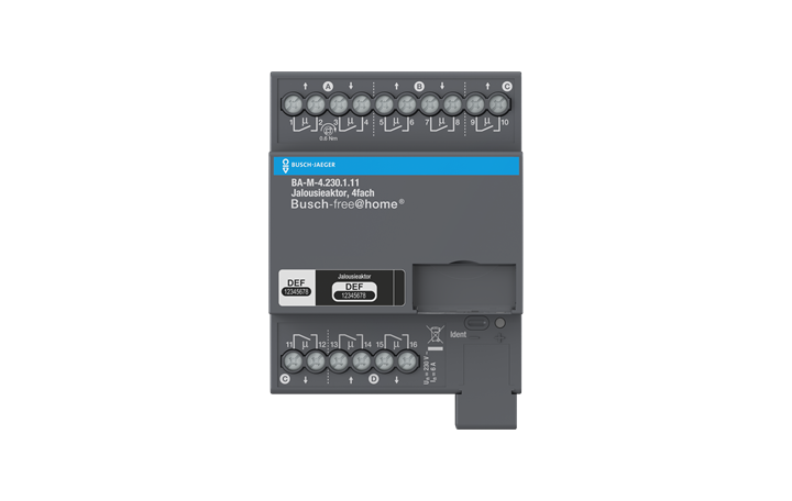 Jalousieaktor, 4fach 230 V, REG für Busch-free@home®