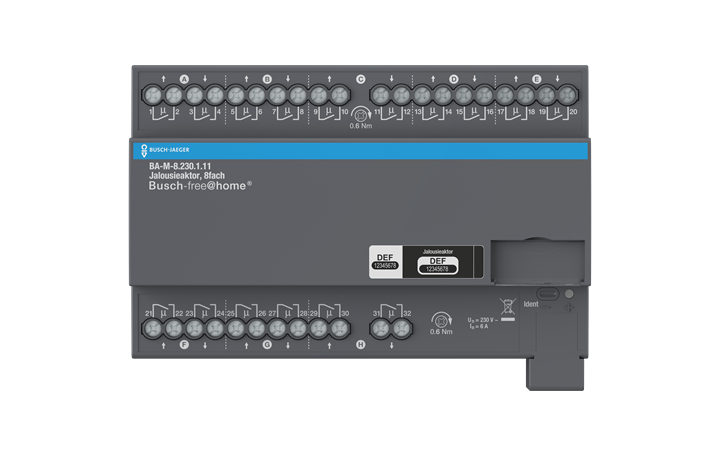 Jalousieaktor, 8fach 230 V, REG für Busch-free@home®