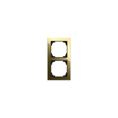 Abdeckrahmen 2-fach Glas schwarz/gold - Busch-art linear®   