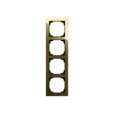Abdeckrahmen 4-fach Glas schwarz/gold - Busch-art linear®   