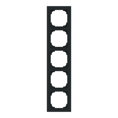 Abdeckrahmen 5-fach schwarz matt - Busch-art linear®   