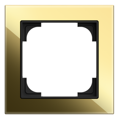 Abdeckrahmen 1-fach Glas schwarz/gold - Busch-art linear®   