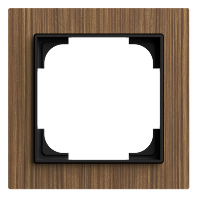 Abdeckrahmen 1-fach Holz Walnuss - Busch-art linear®   