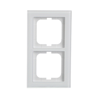 Abdeckrahmen 2-fach weißglas - Busch-axcent® pur   