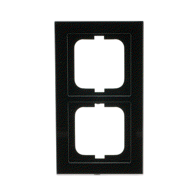 Abdeckrahmen 2-fach Glas schwarz - Busch-axcent® pur   