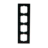 Abdeckrahmen 4-fach Glas schwarz - Busch-axcent® pur   