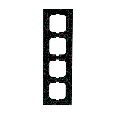 Abdeckrahmen 4-fach Glas schwarz - Busch-axcent® pur   