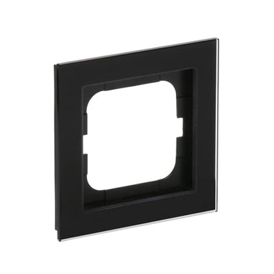 Abdeckrahmen 1-fach Glas schwarz - Busch-axcent® pur   