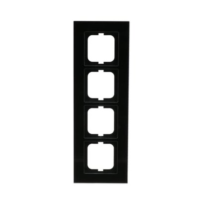 Abdeckrahmen 4-fach Glas schwarz - carat®   