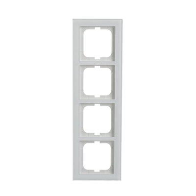Abdeckrahmen 4-fach weißglas - Busch-axcent® pur   