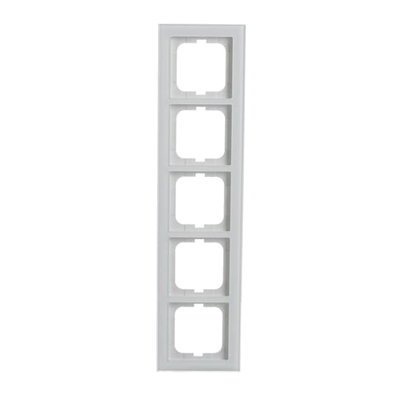 Abdeckrahmen 5-fach weißglas - Busch-axcent® pur   