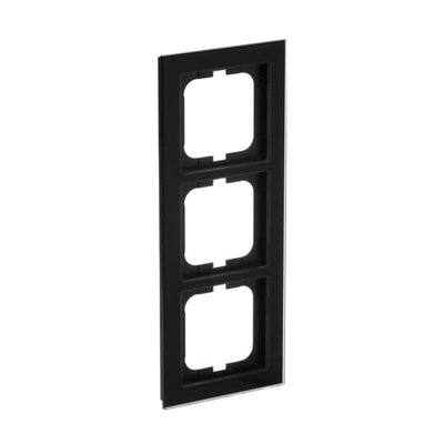 Abdeckrahmen 3-fach Glas schwarz - Busch-axcent® pur   