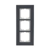 Abdeckrahmen 3-fach Porzellan anthrazit - carat®   