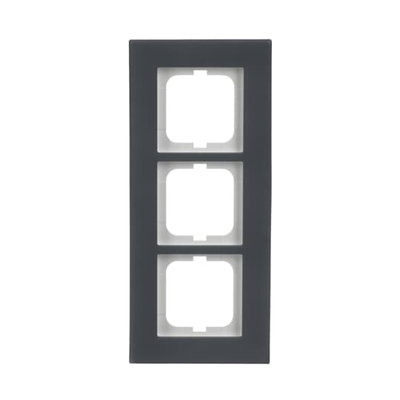 Abdeckrahmen 3-fach Porzellan anthrazit - carat®   